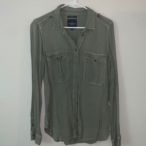 Forest green button up